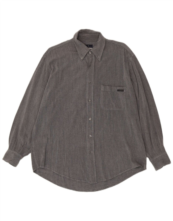 Camisa Hombre Trussardi XL Viscosa Gris