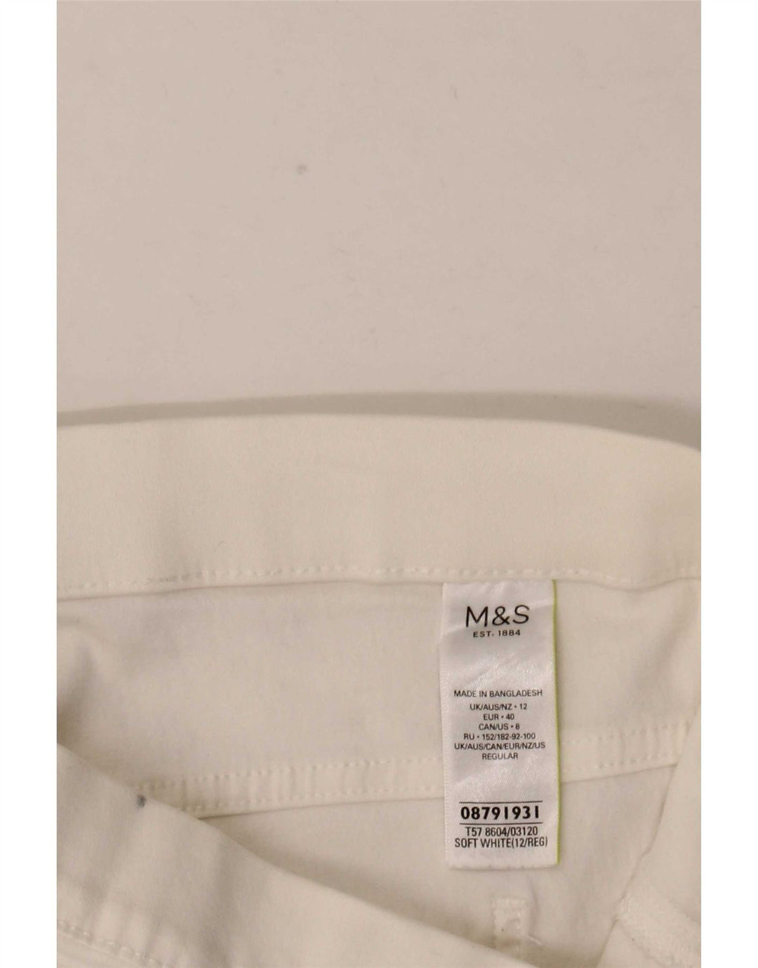 Marks & Spencer Jeans Jegging para Mujer UK 12 Medium W32 L28 Algodón Blanco