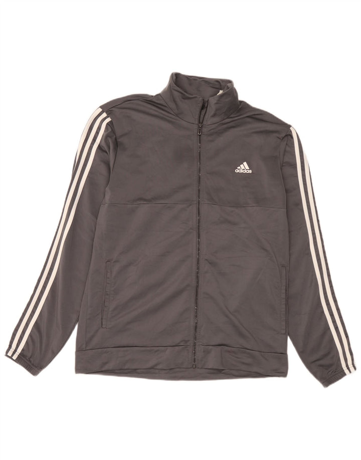 Adidas Hombre Chándal Top Chaqueta Grande Gris Poliéster