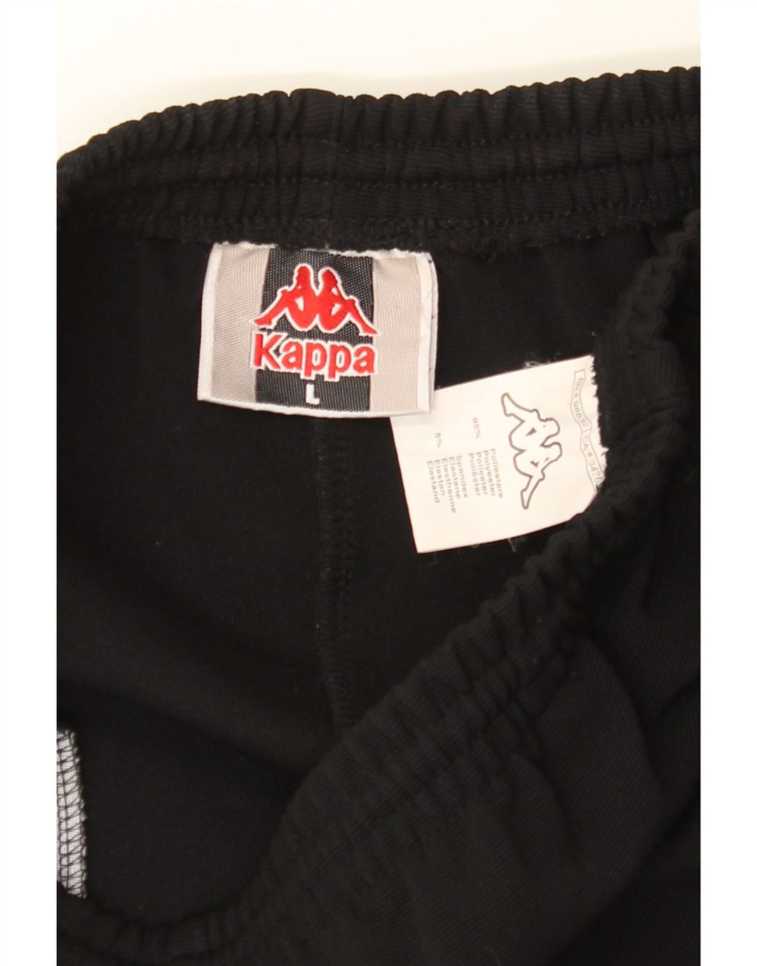 KAPPA Mens Tracksuit Trousers Large Black Polyester Vintage Kappa and Second-Hand Kappa from Messina Hembry 