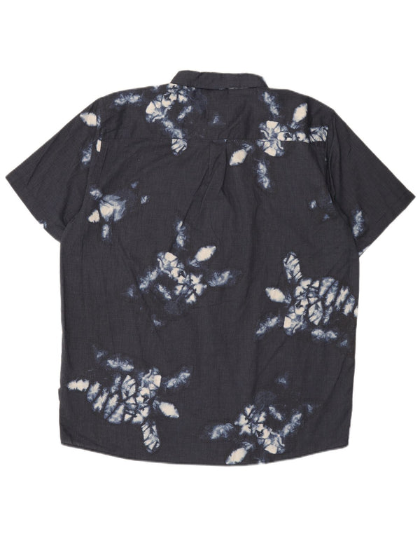 Patagonia Hombre Camisa Manga Corta Estampado Abstracto XL Azul Marino Hawaiano