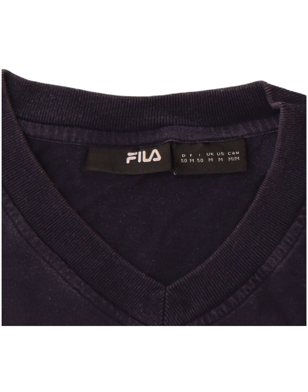 FILA Camiseta gráfica para hombre Top Medium Azul marino Algodón