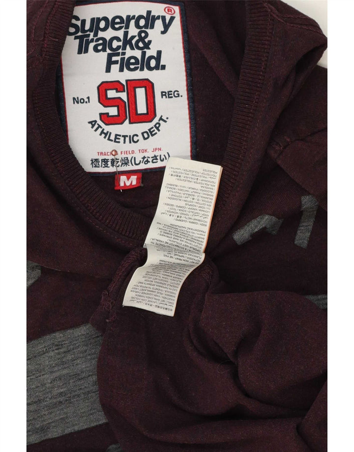 Superdry Camiseta estampada con gráfico de algodón en color burdeos medio para hombre