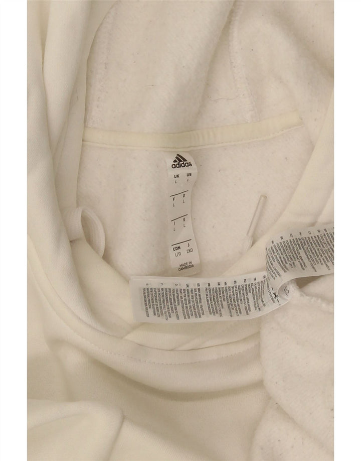 Adidas - Sudadera con capucha para hombre, tamaño grande, algodón blanco
