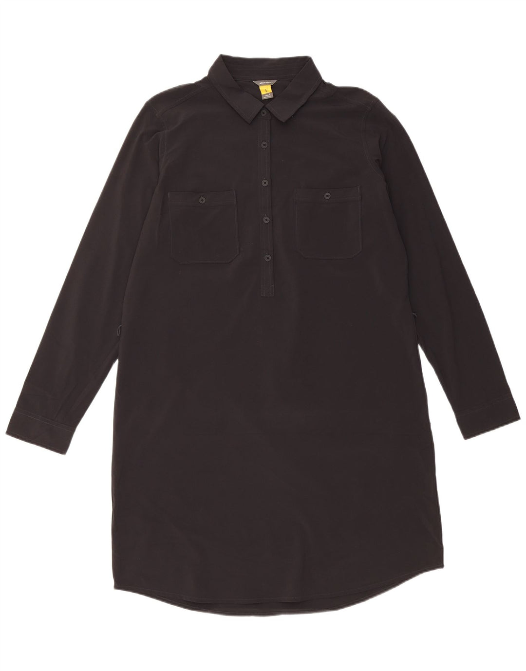 Eddie Bauer Vestido recto de manga larga para mujer UK 46 Grande Poliéster negro