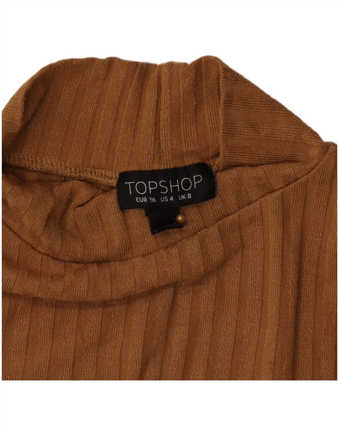 Topshop Top corto para mujer de manga larga UK 8 Small Brown