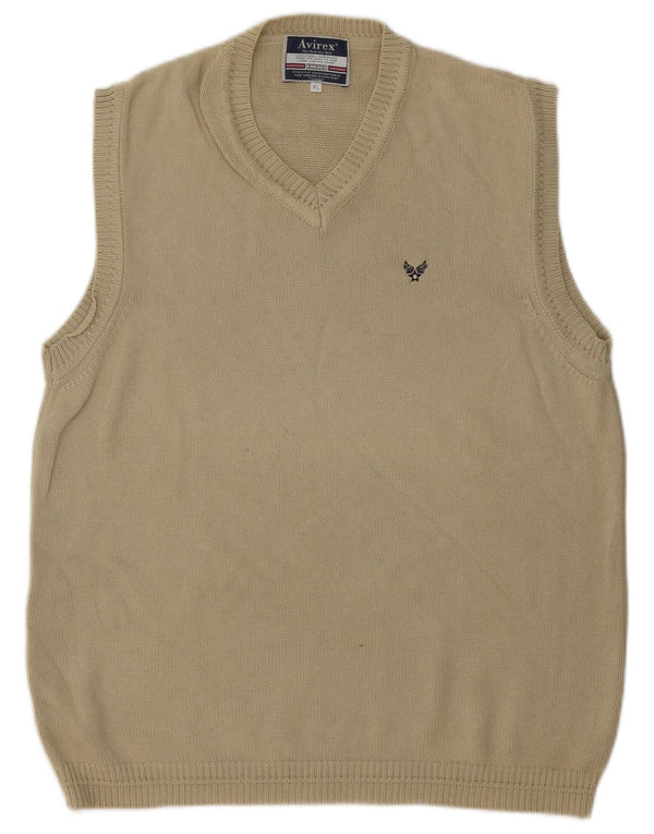 Avirex Hombre Chaleco Tank Top XL Beige Algodón