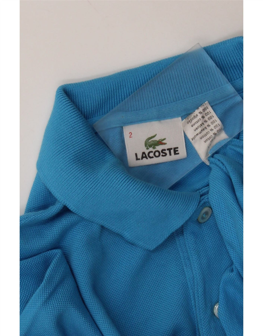 LACOSTE Polo para hombre Talla 2 XS Algodón azul