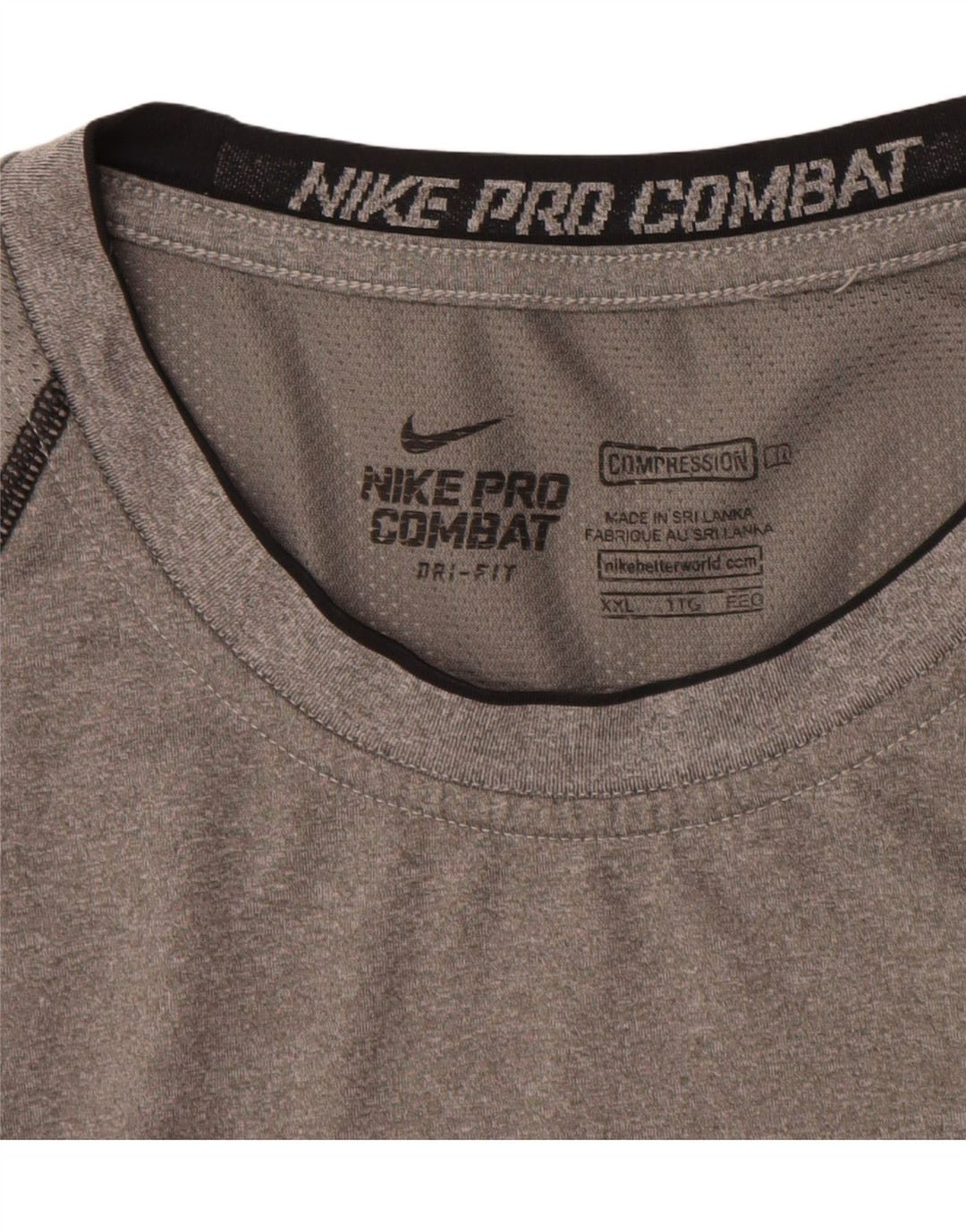 NIKE Camiseta sin mangas de compresión para hombre 2XL Gris Colorblock Poliéster