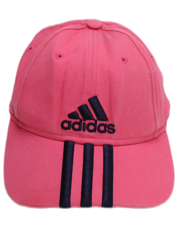 Gorra de béisbol con gráfico para niñas Adidas, talla única, algodón a rayas rosa