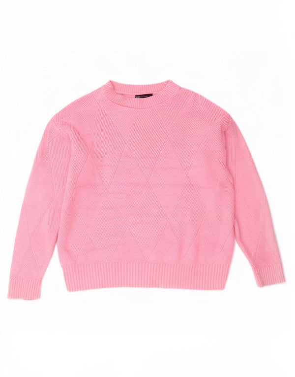 Marks & Spencer Jersey de cuello redondo para mujer UK 40 Algodón rosa medio