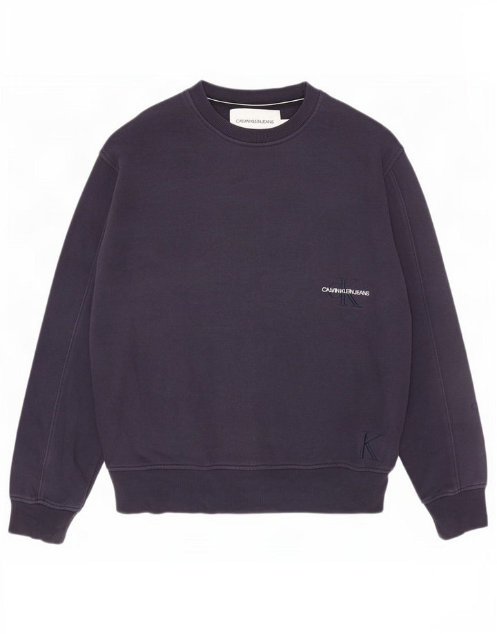 Calvin Klein Jeans Hombre Sudadera Jumper Medium Azul Marino Algodón