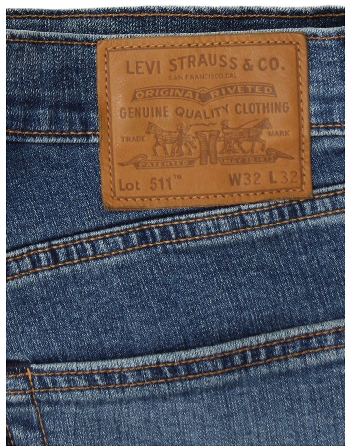 Levi's Hombre 511 Slim Jeans W32 L32 Algodón Azul