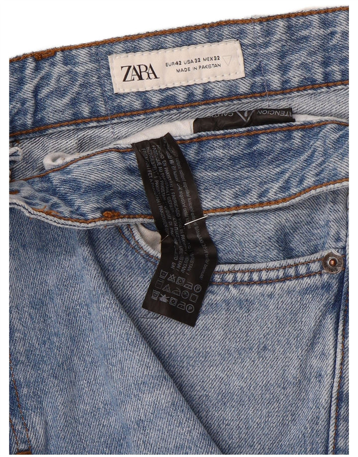 Zara Jeans rectos para hombre EU 42 Large W32 L32 Algodón azul
