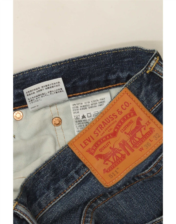 Levi's Hombre 511 Slim Jeans W36 L32 Algodón Azul
