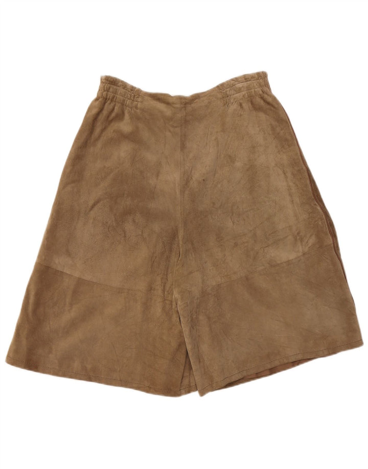 Vintage Mujer Ante Cullotes Shorts W28 Medio Beige