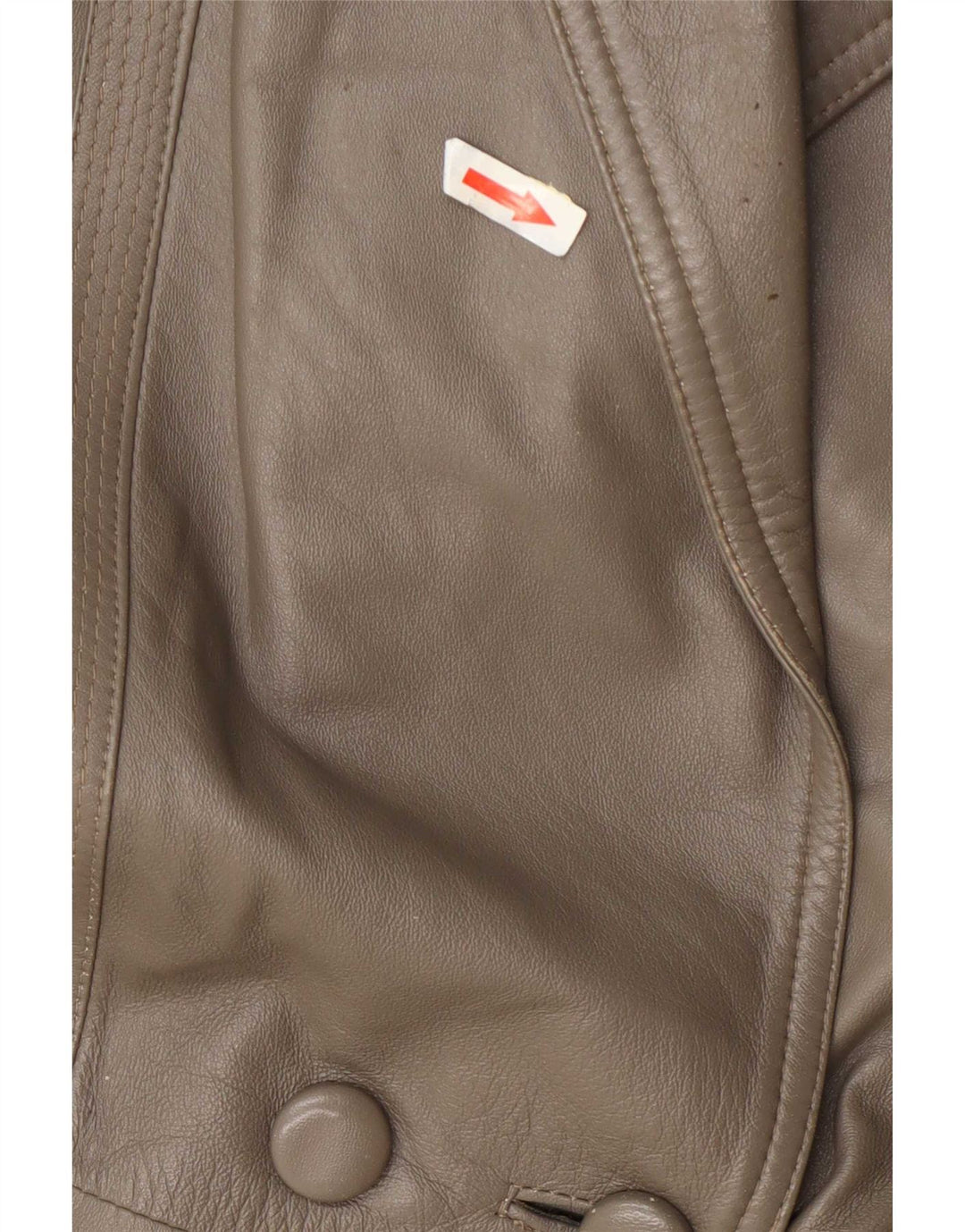 Vintage mujer doble pecho chaqueta de cuero Reino Unido 16 verde grande