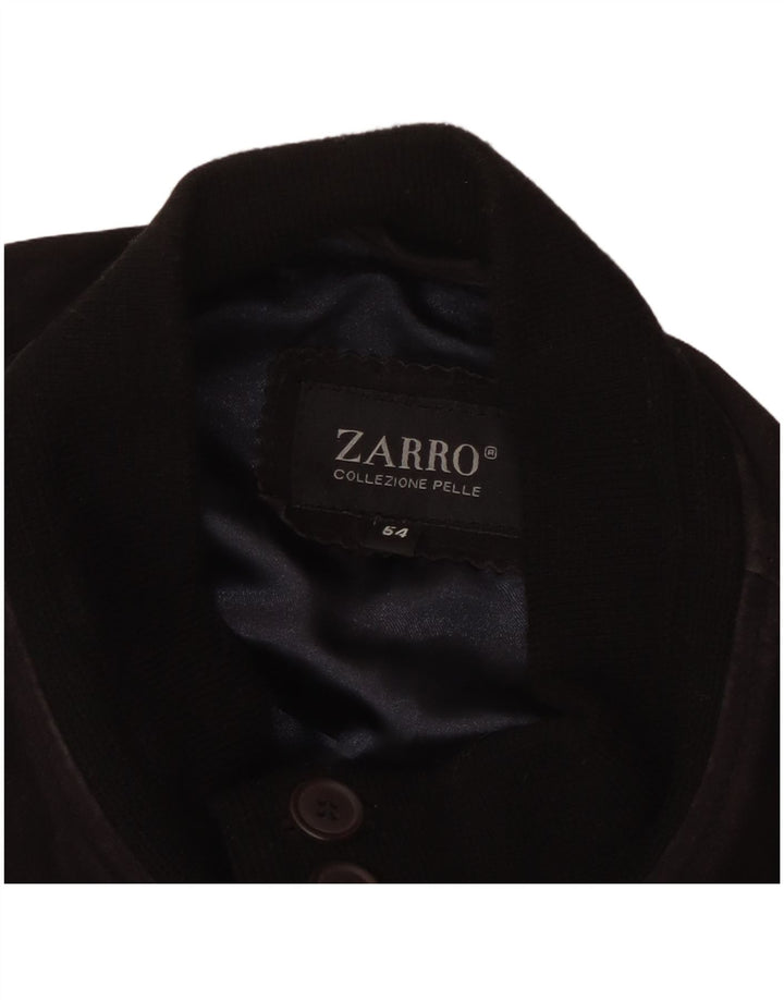 ZARRO Chaqueta bomber de ante para hombre IT 54 2XL Cuero negro