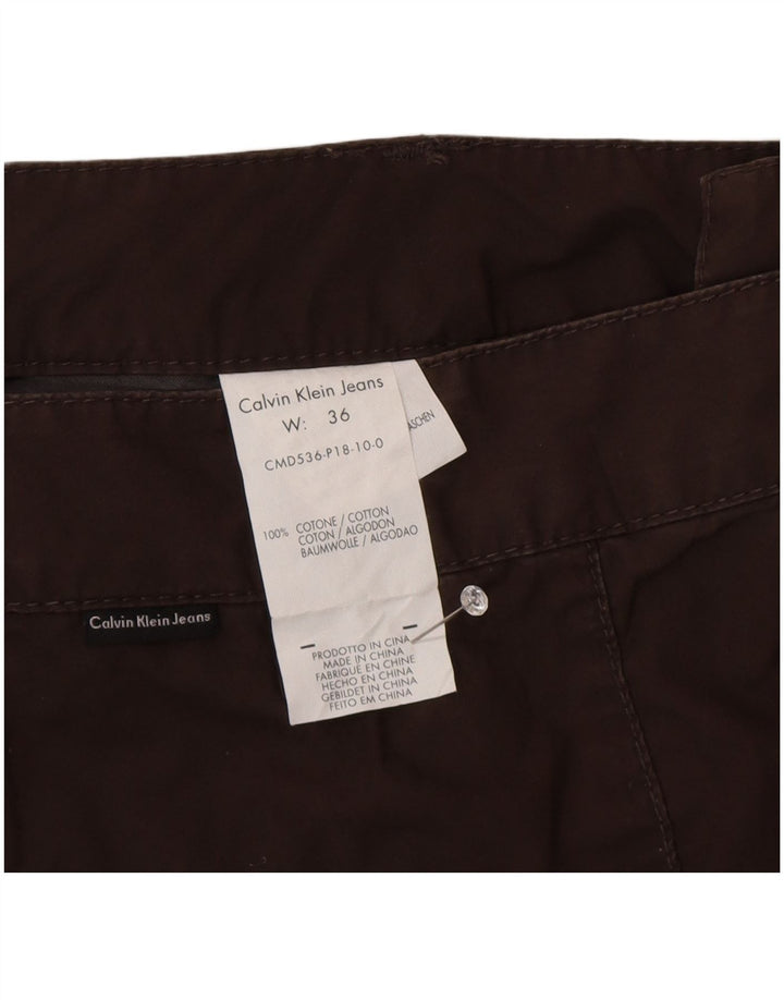 Calvin Klein Pantalones cortos chinos para hombre W36 Algodón marrón grande