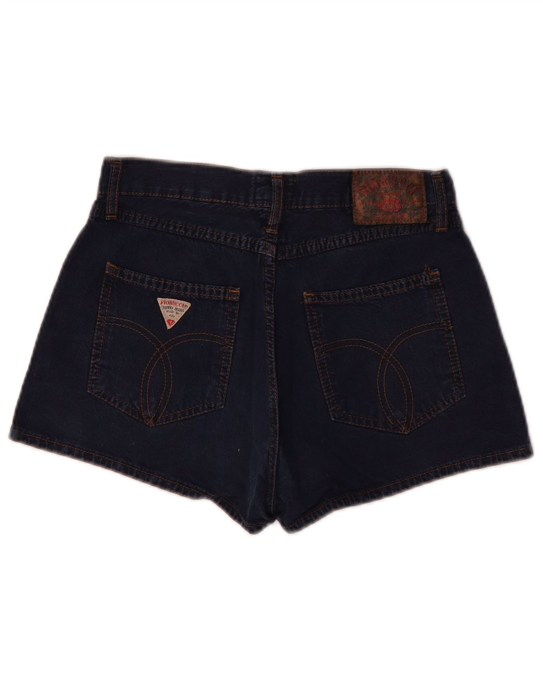 Fiorucci Shorts De Mezclilla Mujer W26 Pequeño Algodón Azul Marino