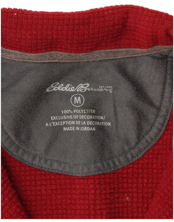 EDDIE BAUER Sudadera con cuello y cremallera para hombre Jersey Medium Red Poliéster