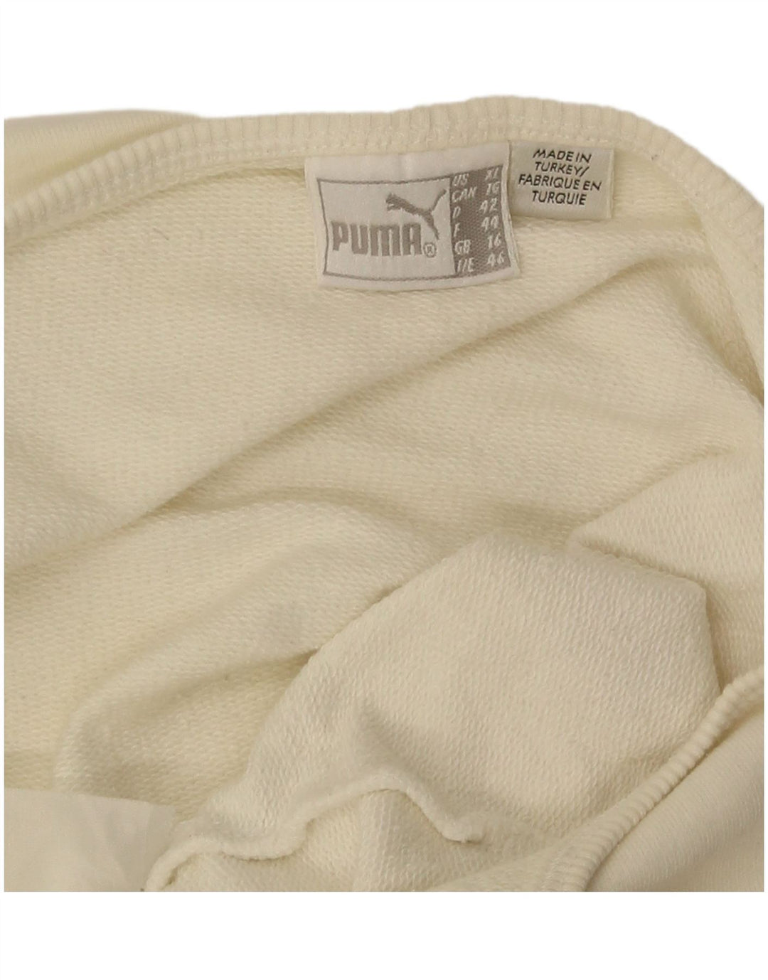 Puma Top corto con cuello halter gráfico para mujer UK 16 Large Off White