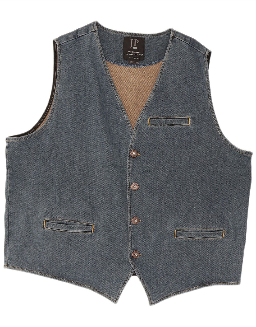 JP 1880 Chaleco vaquero para hombre 4XL Algodón azul