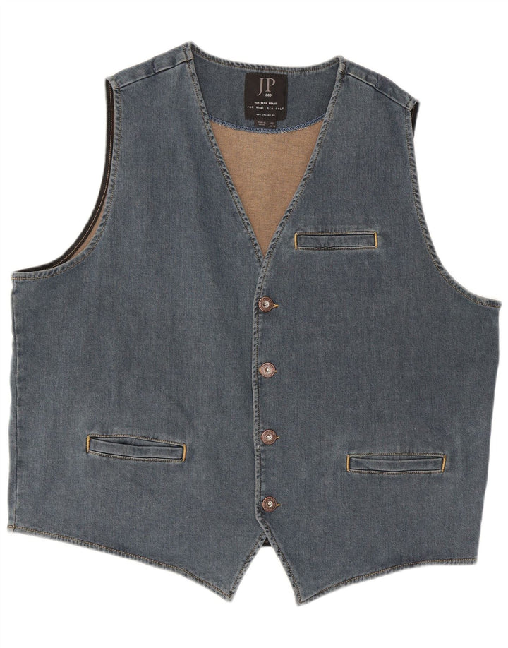 JP 1880 Chaleco vaquero para hombre 4XL Algodón azul