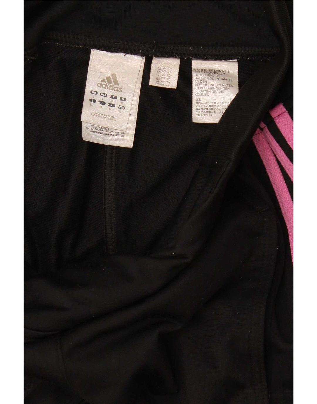 Adidas Pantalones de chándal para mujer UK 10 Small Black Poliéster