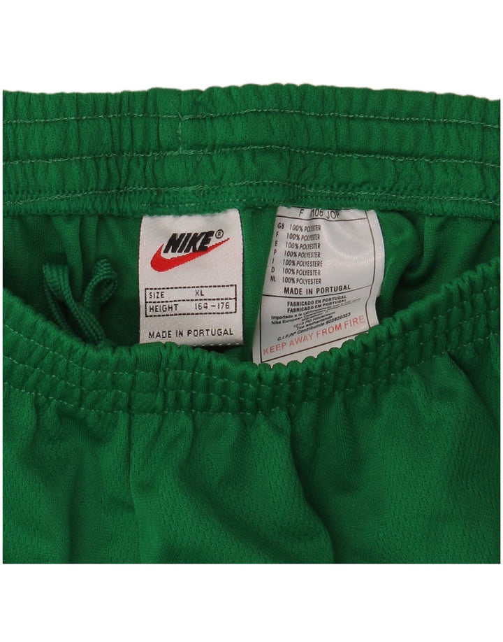 Nike Pantalones cortos deportivos para niños 13-14 años XL Verde Poliéster
