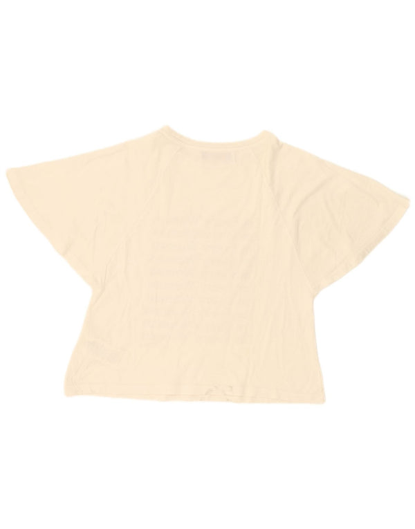 Trussardi Jeans Camiseta con gráfico extragrande para mujer UK 6 XS Off White