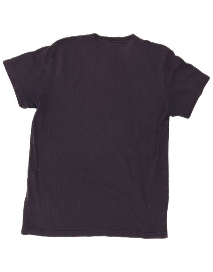 Adidas Hombre Camiseta Gráfica Top Medio Azul Marino Algodón