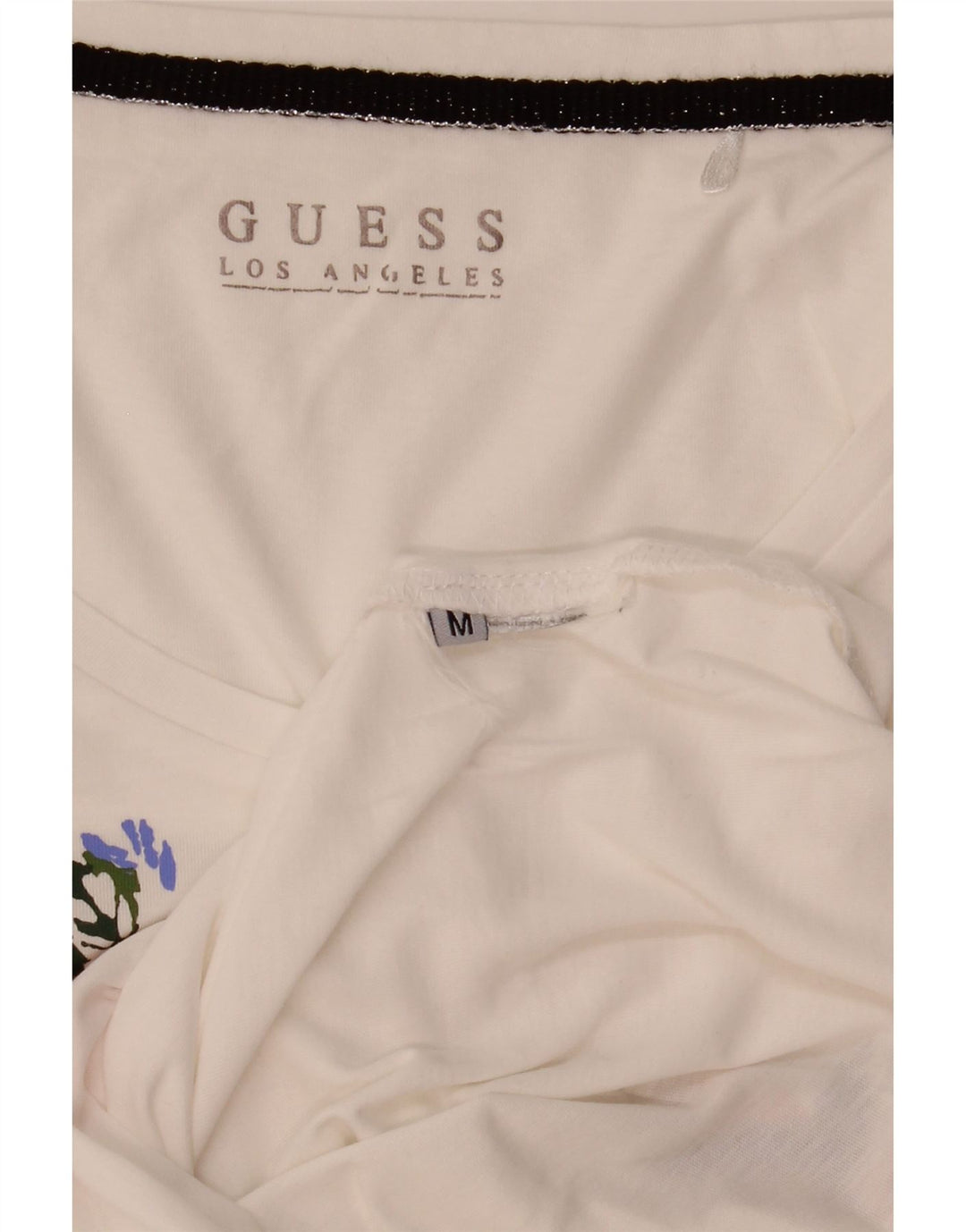 Guess Camiseta gráfica para mujer Top UK 12 Medium White