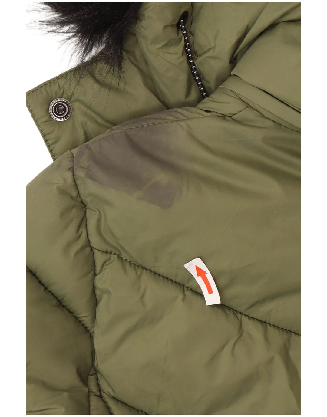 Superdry Mujer Chaqueta Acolchada Con Capucha UK 8 Small Nylon Verde