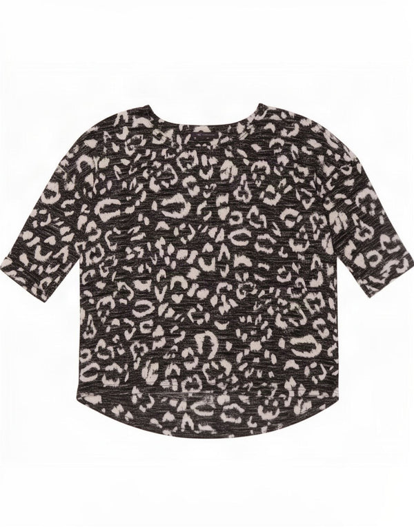 Marks & Spencer Top para mujer manga 3/4 UK 46 Grande Estampado animal negro