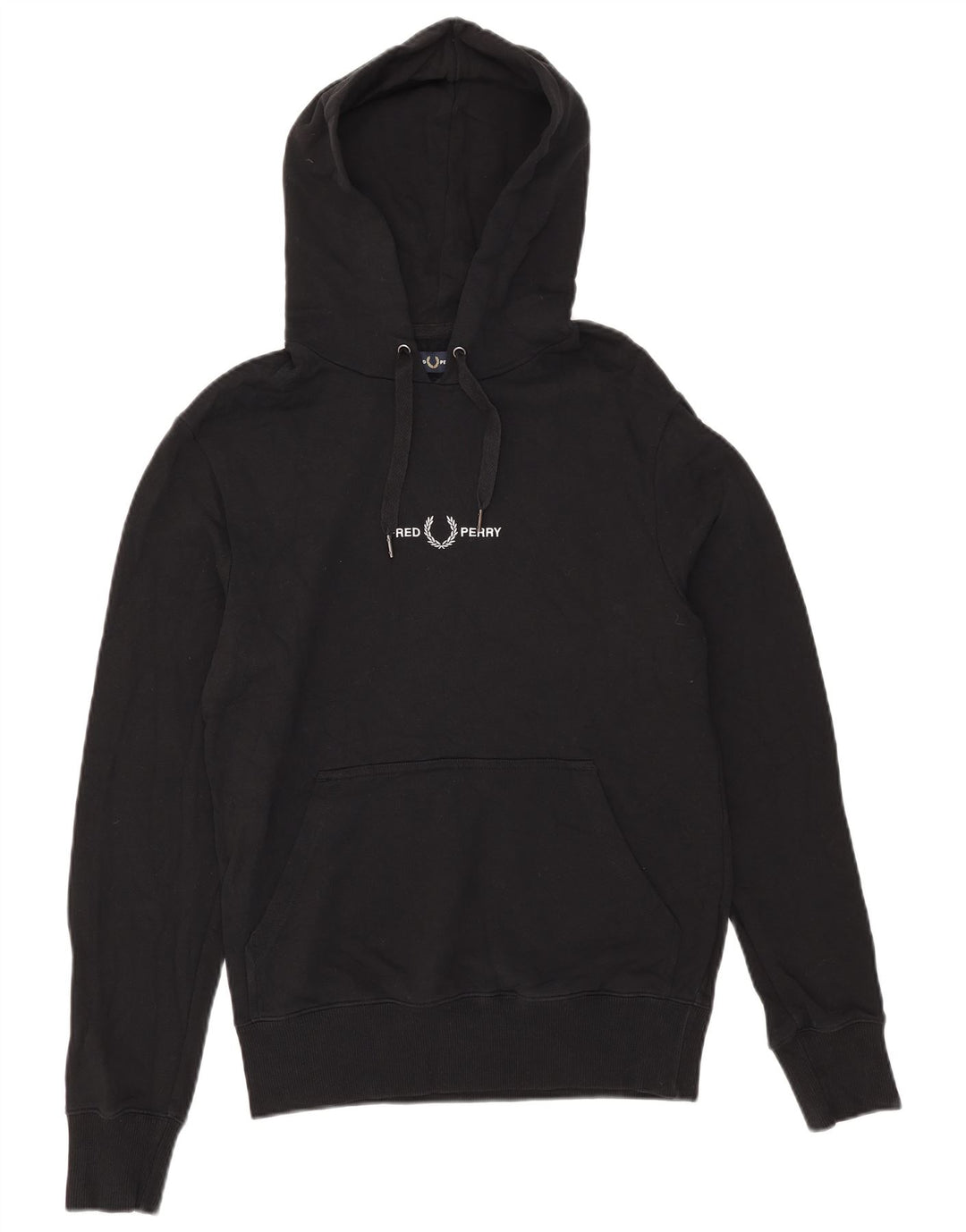 Fred Perry Hombre Sudadera Con Capucha Gráfica Jersey Pequeño De Algodón Negro