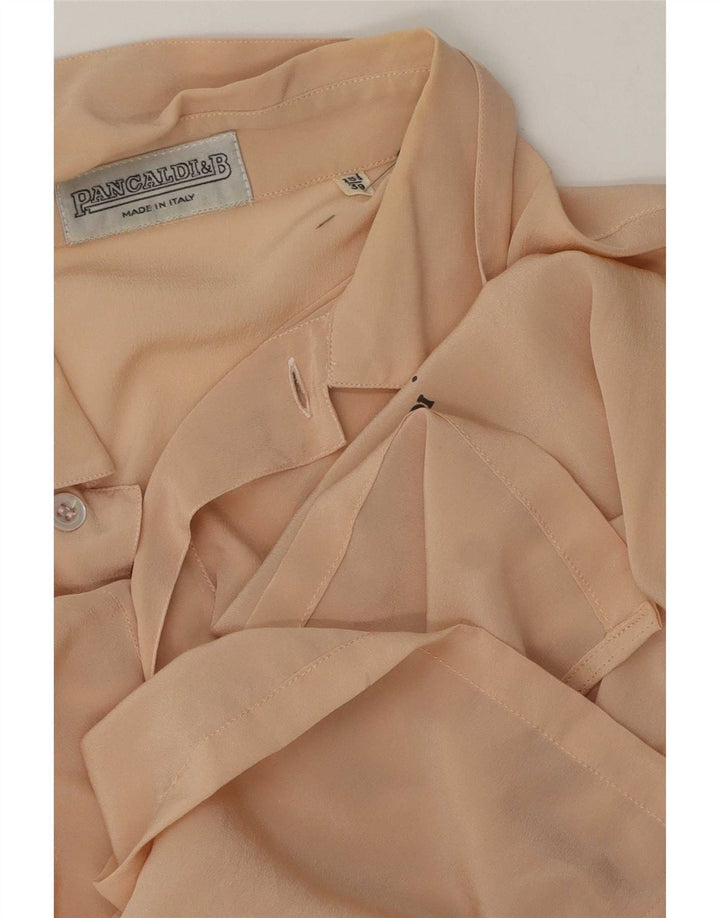 Pancaldi & B Camisa Manga Corta Hombre Talla 15 1/2 39 Medio Beige