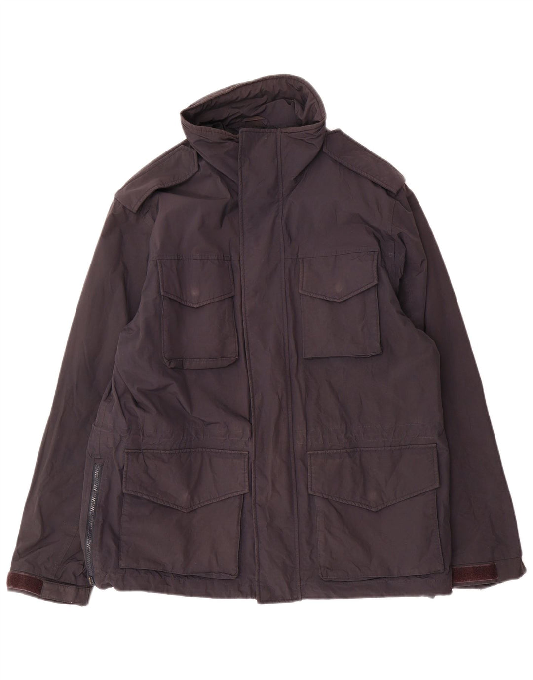 Alberto Aspesi Chaqueta militar para hombre UK 40 Large Nylon negro