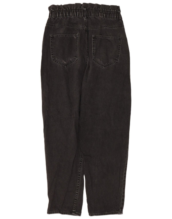 Zara Mujer Vaqueros Holgados De Talle Alto Mediano W28 L27 Gris