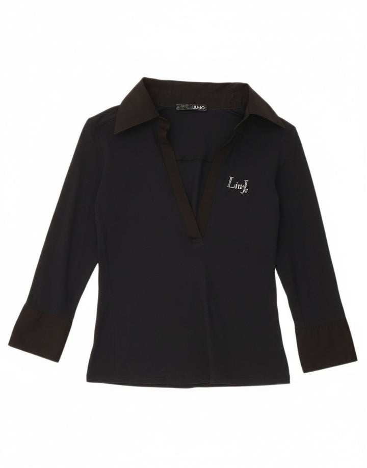 Liu Jo Blusa de manga 3/4 para mujer UK 8 Small Azul marino