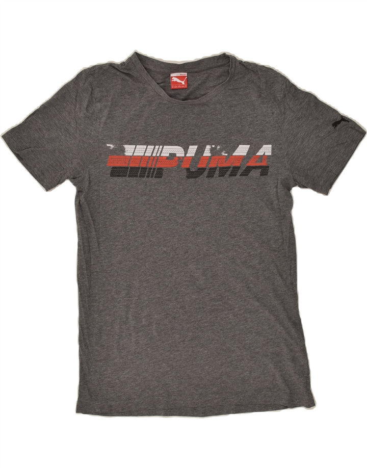 PUMA Mens Graphic T-Shirt Top Medium Grey Cotton | Vintage Puma | Thrift | Second-Hand Puma | Used Clothing | Messina Hembry 