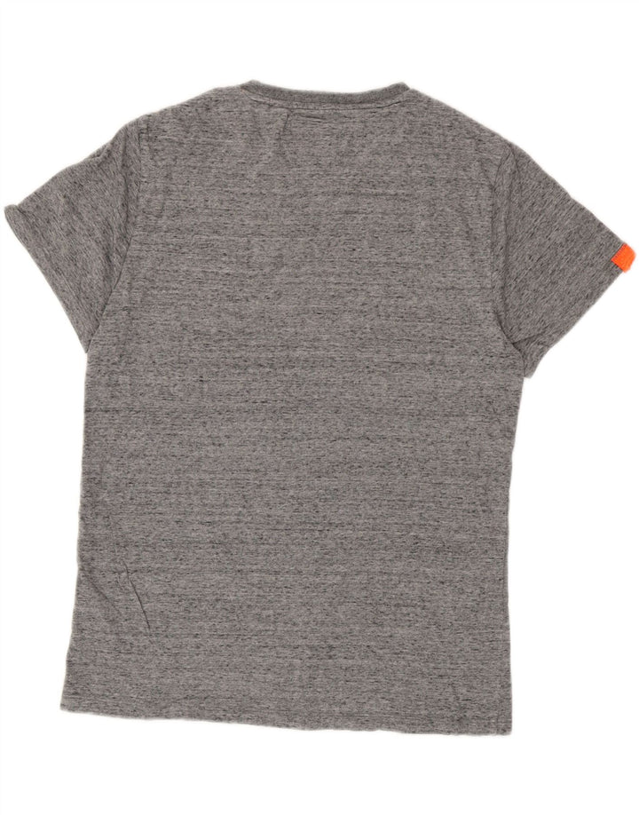 Superdry Camiseta para hombre Top grande de algodón moteado gris