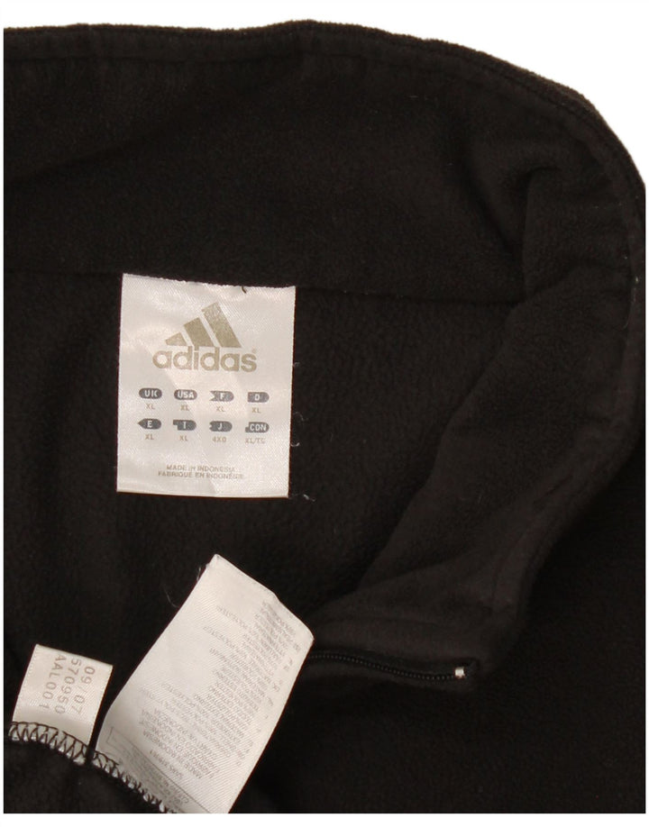 Adidas Hombre Zip Neck Fleece Jumper XL Negro Poliéster
