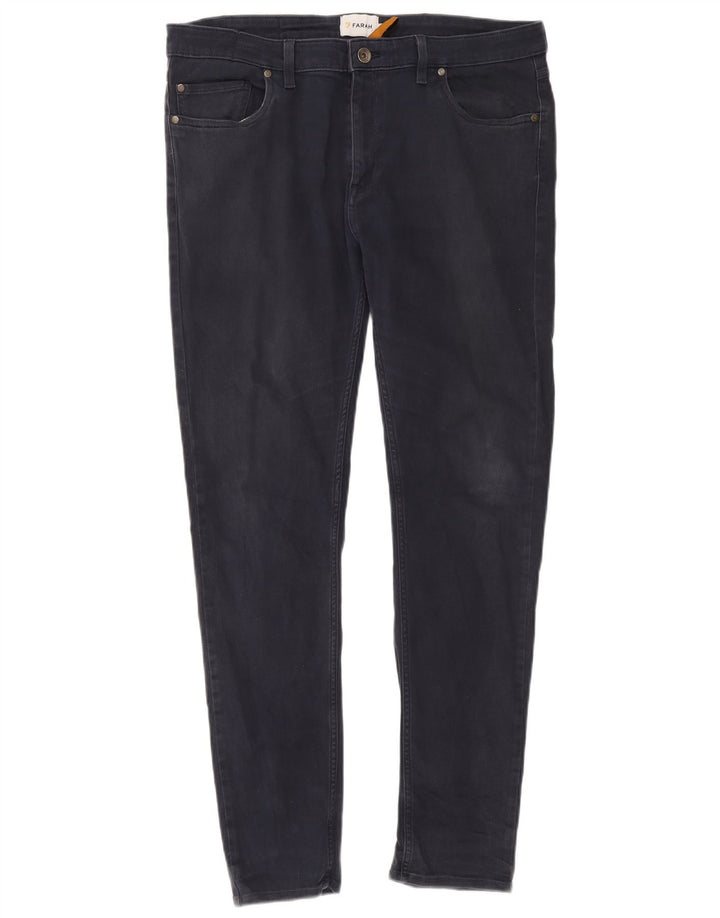 Farah Mens Slim Jeans W36 L32 Algodón Azul Marino