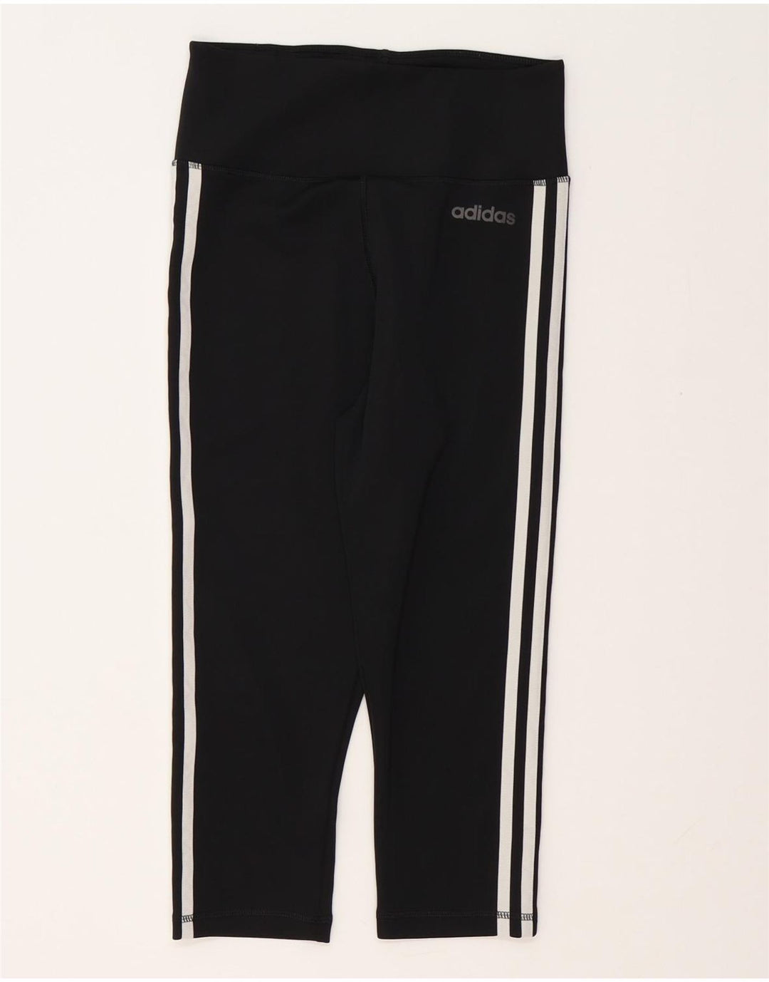 ADIDAS Mujer Climalite Capri Leggings Reino Unido 8/10 Pequeño Negro