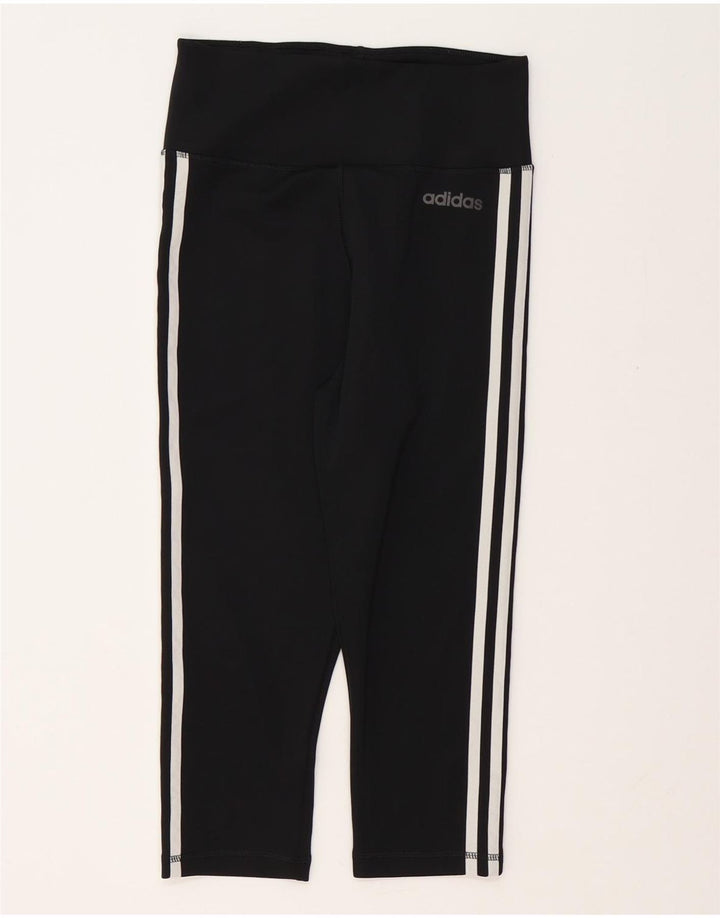 ADIDAS Mujer Climalite Capri Leggings Reino Unido 8/10 Pequeño Negro