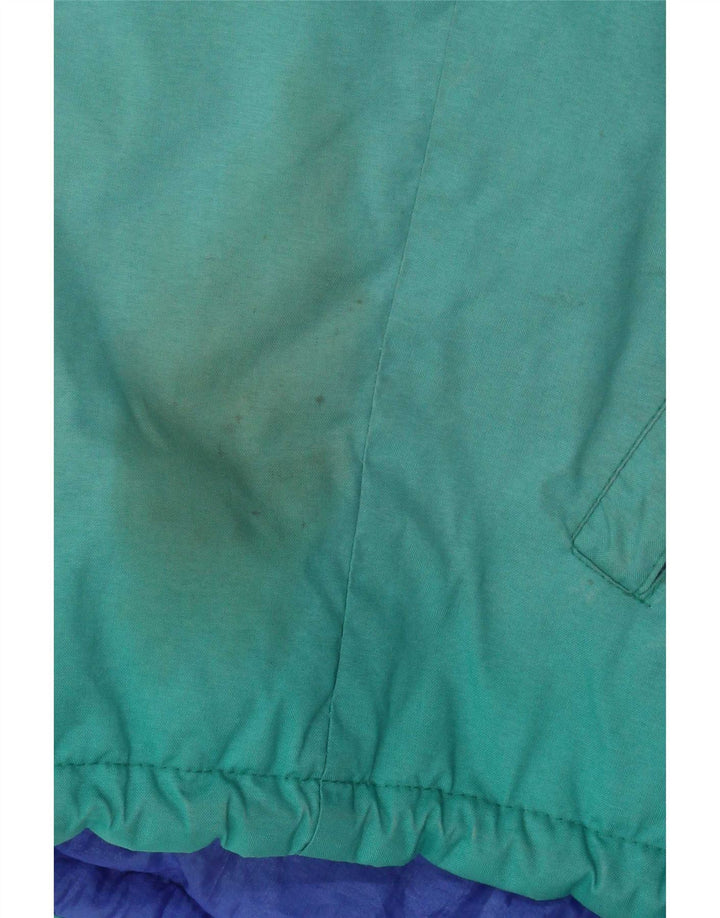 Chaqueta de esquí vintage para hombre de gran tamaño con capucha IT 46 Small Green Colourblock