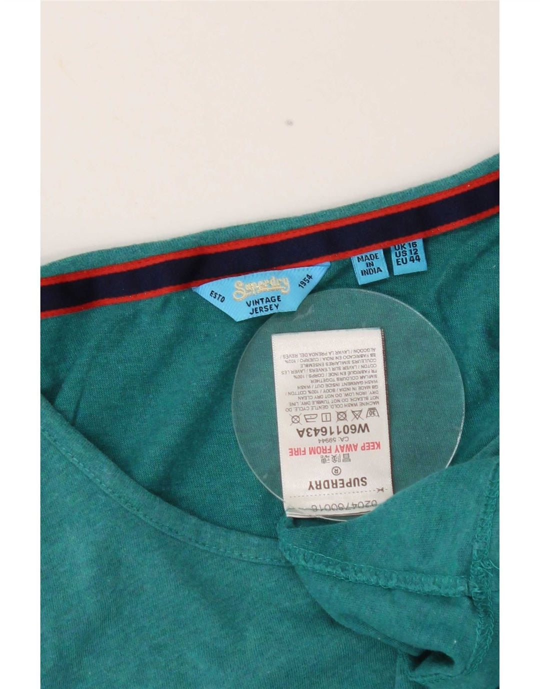 Superdry Mujer Chaleco Top Reino Unido 46 Grande Algodón Verde