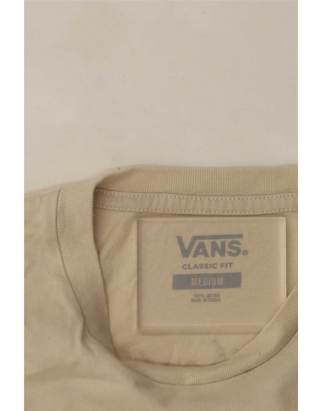 Vans Hombre Classic Fit Graphic Camiseta Top Algodón Beige Medio