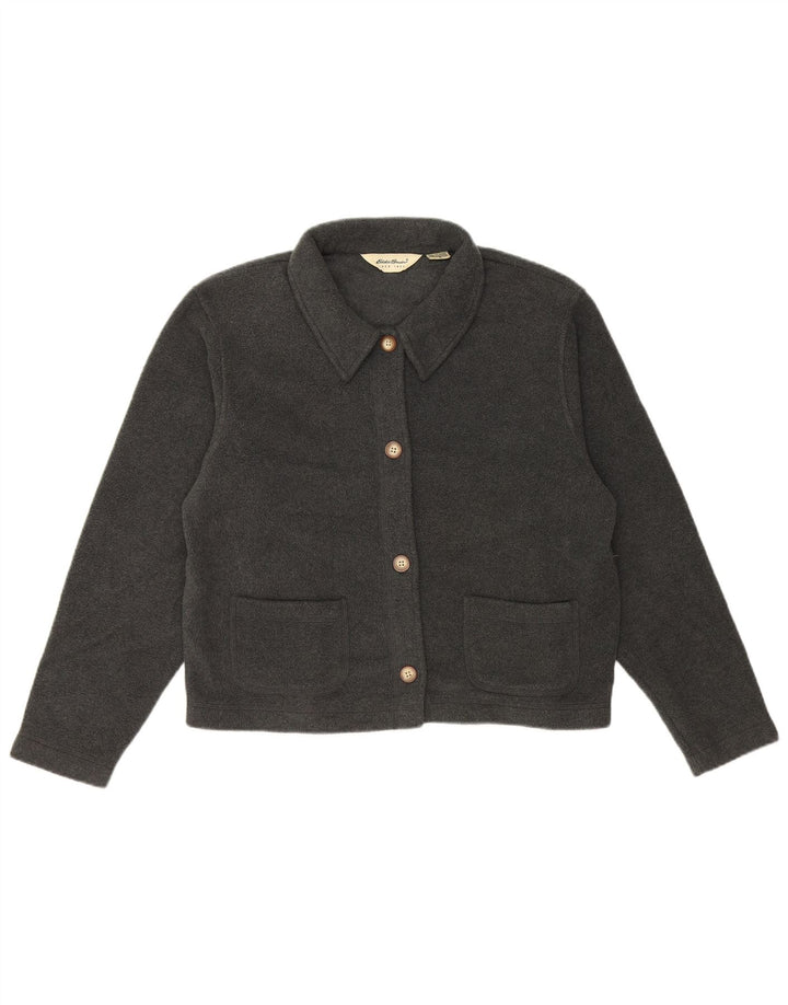 EDDIE BAUER Chaqueta polar de gran tamaño para mujer UK 10 Small Grey Poliéster